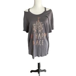 Disney Parks 1X Gray Short Sleeve Top